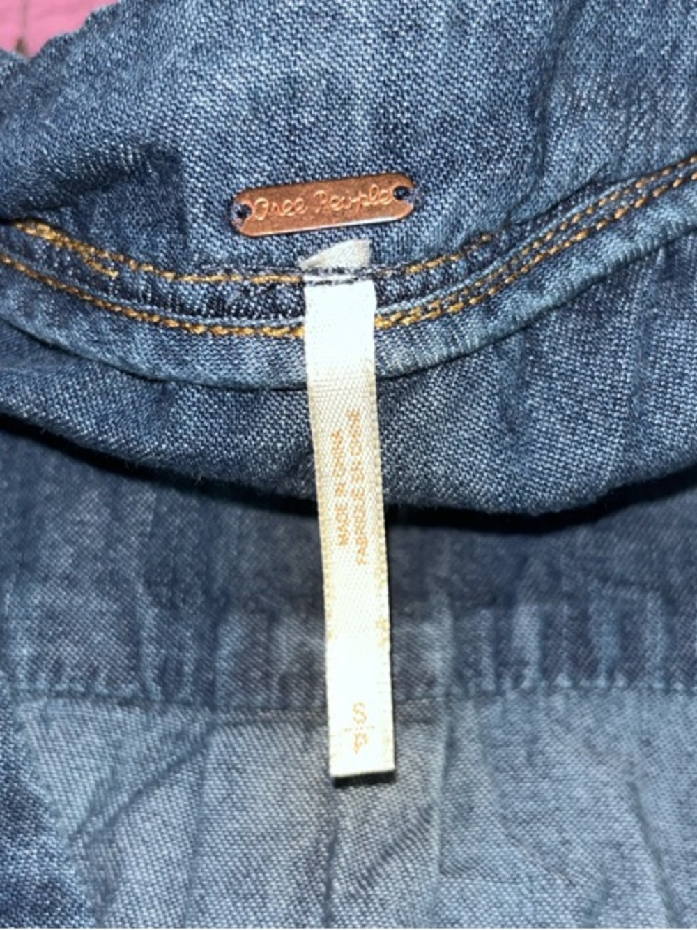 Free People Indigo Denim V-Neck Mini Dress - Picture 2 of 5